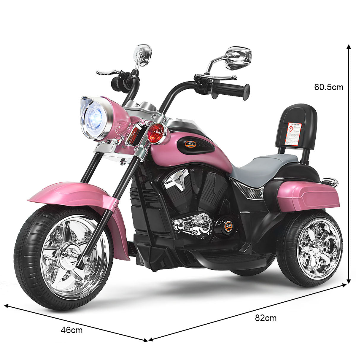 V – elektrisk motorcykel batteridriven med musik – 6 91 x 48 x 64 cm – Rosa