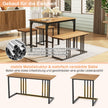 Matbord – med bänk och pallar set om köksbord industriell matgrupp för kök – 2 4 120 x 60 x 75 cm – Natur