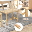 Matsalspallsset – ram av gummiträ och sits vävt papper – 56 x 36 x 45 cm – Natur