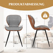Set – med matstolar stoppade accentstolar svängt ryggstöd – 2 57 x 49 x 81 cm – Grå