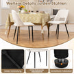Set – med matsalsstolar stoppade köksstolar ryggstöd – 2 48,5 x 57 x 85 cm – Beige