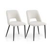 Set – med matsalsstolar stoppade köksstolar ryggstöd – 2 48,5 x 57 x 85 cm – Beige