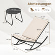 delat – svängande bistro set PE rattanstolar med metallsoffbord och tjocka kuddar trädgårdsmöbel – 3 – Beige