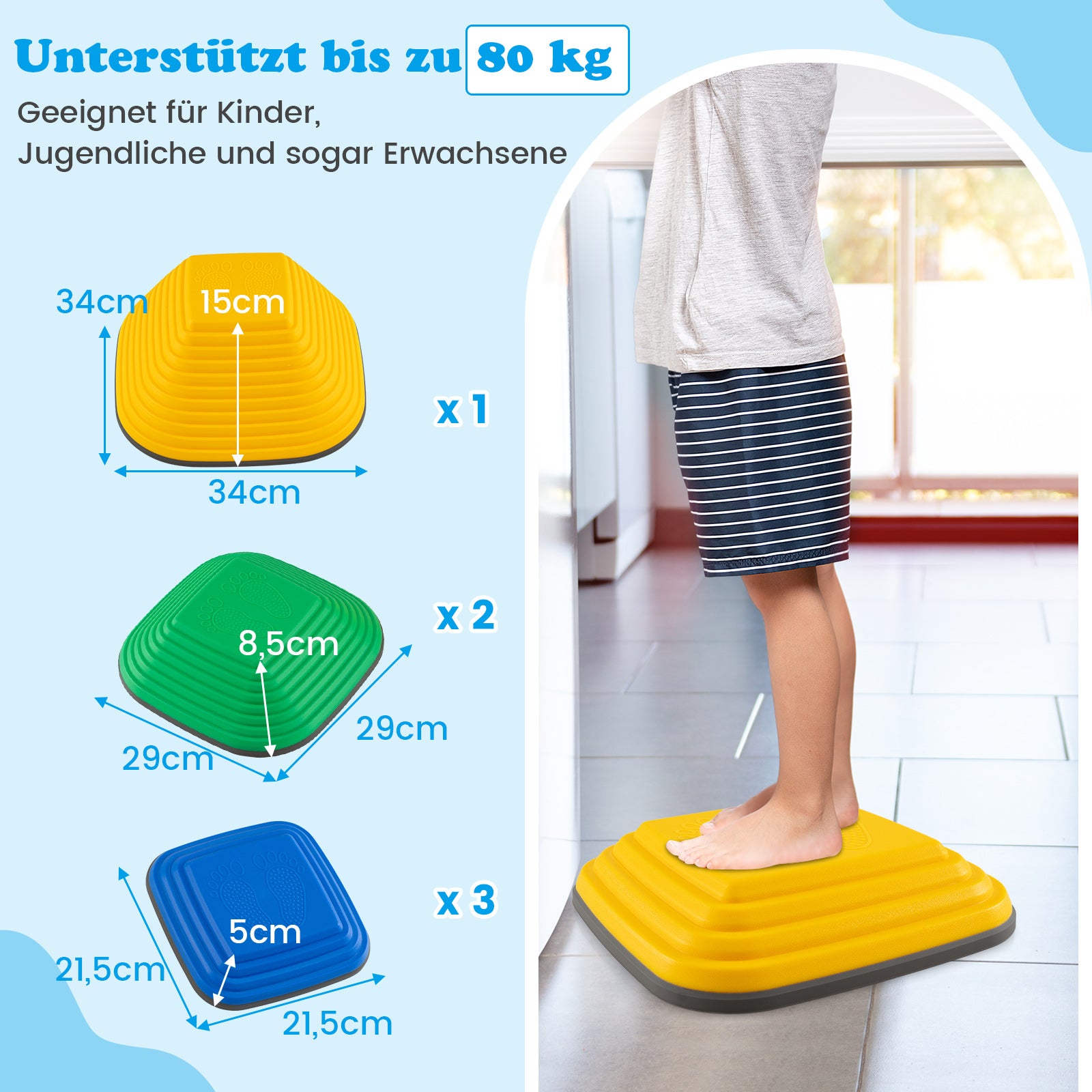 pack – barn balansstenar halkfria stapelstenar flodstenar steppstenar upp till belastning – 6 80 kg – Färgglad