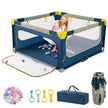 Fällställe – Baby hopfällbar Lekplats med bollar handtag och dragkedjedörr – 50 4 150 x 150 cm – Blå