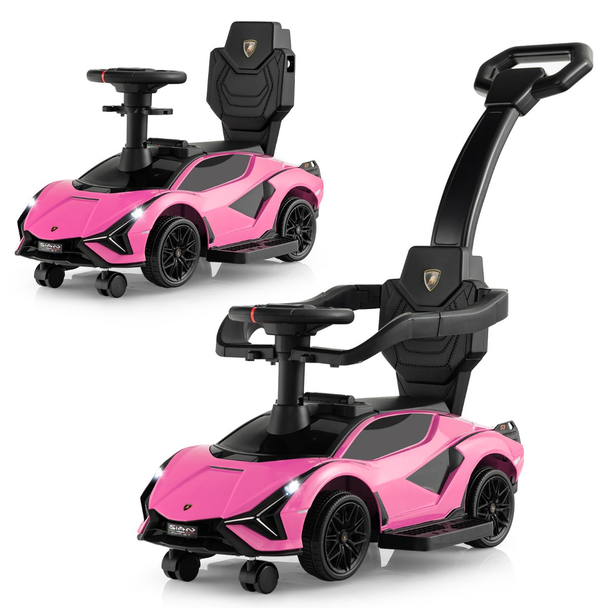 i – Lamborghini åkande bil med strålkastare och musik förvaringsutrymme – 3 1 – Rosa