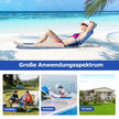 Strandmatta – med Sidobord Justerbar Solstolsset + – 2 x 151 x 55,5 x 27-47 – Blå och grön