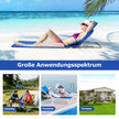 Set – med hopfällbara strandmattor solstolar och sidobord – 2 2 151 x 55,5 x 27-47 – Blå