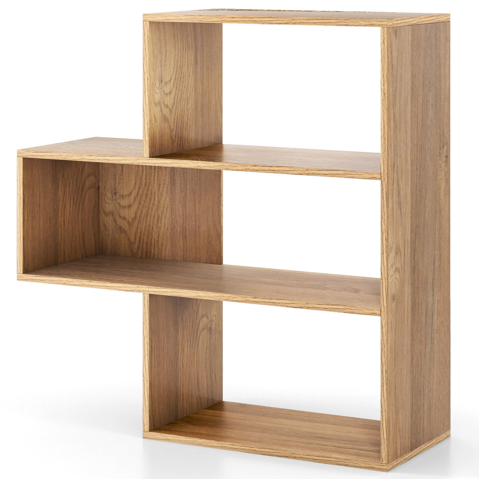 Konvexa – bokhylla med tippskydd nivåer stående rumsavdelare – 3 29,5 x 84 x 83,5 cm – Natur