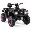 Barn – ATV 24V sitsig hjulig fyrhjuling Elfordon med motorer Mjuk start och fjädring LED lampor Musik – 2 4 4 – Rosa