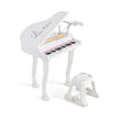 Barnkeyboard – med tangenter och pall Elektroniskt pianotangentbord – 37 47 x 37 x 70 cm – Vit