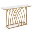 Smalt – konsolbord med marmorlook och geometrisk metallram – 120 x 30 x 80 cm – Guld