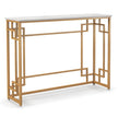 Konsolbord – med marmor och geometrisk metallram Entrébord smalt gyllene – Guld