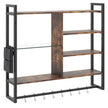 nivåers – flytande vägghylla Hängande med S krokar och sidofack (Utan ljus) – 6 8 107 x 24 x 96 cm – Rustik brun