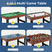i – flerfunktionsspelbord med fotbollsspel, biljard, airhockey och bordtennis, arkadspelsats, brunt – 4 1 – Brun + svart