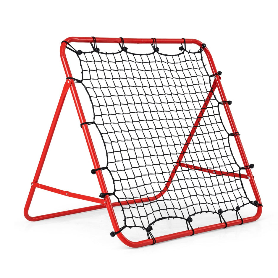 Fotbollsstudsmatta – med justerbara vinklar Hopfällbart studsnät Fotbollsnät – 5 100 x 100 cm – Röd