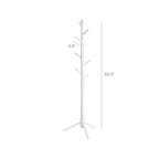 Standing Coat Rack - Tree Model - Solid Wood - 8 Hooks - 3 höjder