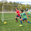 Väderbeständigt – fotbollsmål med nät och robust ram målvägg – 215 x 152 x 76 cm – Vit