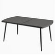 Gårdsbord – Utomhusmatbord För Personer Balkongbord Av Metall Med Parasollhål – 160 x 90 cm 6 4 cm – Svart
