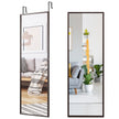 Hellängdsspegelväggspegel – med höjdjusterbara hängkrokar – 36,5 x 1,5 x 107 cm – Brun