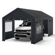 Tältgarage – Lagerält med upprullbar ventilerat Fönster och avtagbar Sidovägg – 305 x 586 cm – Mörkgrå