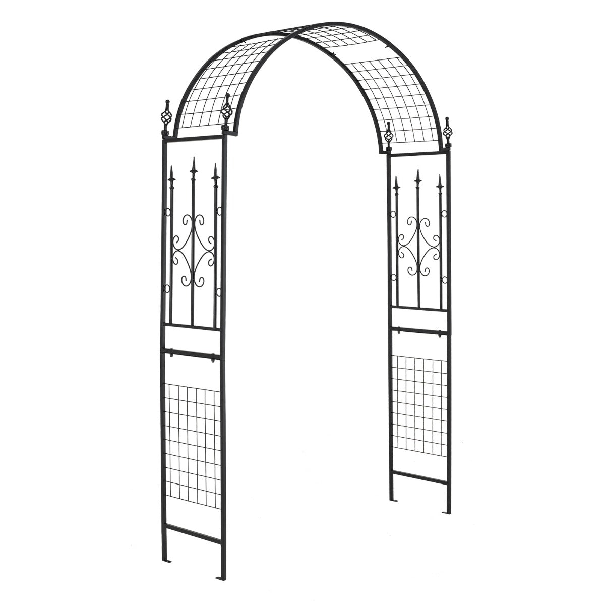 Rose – Arch Metal Garden för klätterväxter Spaljébåge bröllopsfest på bakgården – 143 x 40 x 234 cm – Svart