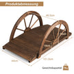 Trädgårdsbro – dammbro med dubbelt halvhjulsräcke – 101 x 48,5 x 38 cm – Brun