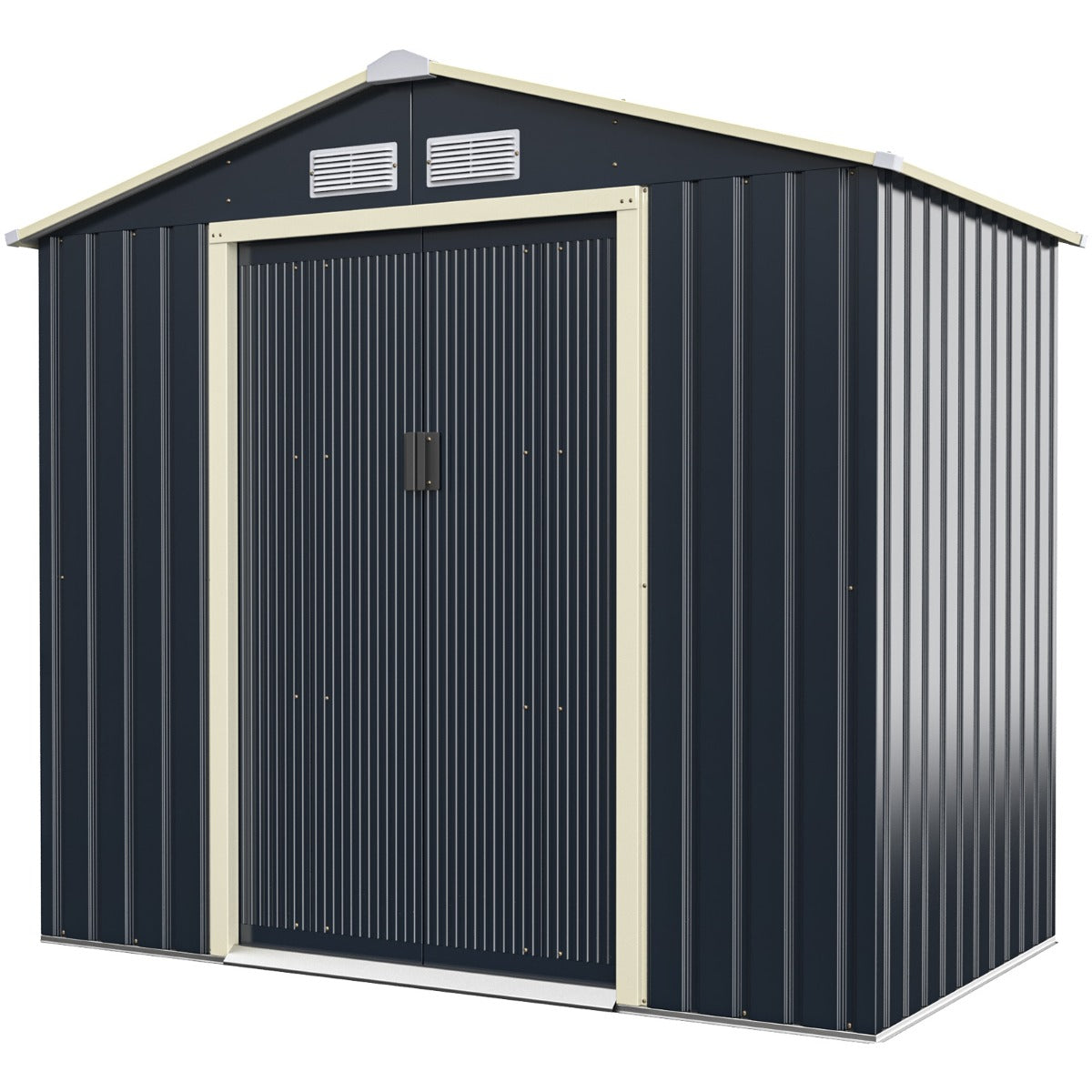 Utomhus – Metallbod Trädgårdshus Stålskjul – 213 x 162 x 117 cm – Grå