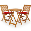 delat – set Utemöbler med runt bord och stolar kuddar Ergonomisk sittset – 3 2 2 – Röd