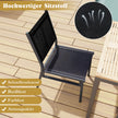 Trädgårdsstol – väderbeständig altanstol i aluminium med ventilerande sits och ryggstöd – 60 x 45 x 87 cm – Svart