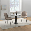 Set – med matsalsstolar metallram köksstol stoppad – 2 49 x 65 x 87 cm – Kaffe