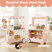 Barn – Pizza Food Truck Trä Snackvagn för rollspel med ugn magnetisk tavla – Rosa