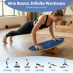Balancebräde – för vuxna i trä, balanstränare med korkrulle – Blå och gul