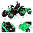 12V – eltraktor för barn med släpleksakstraktor – 151 x 68 x 70 cm – Grön