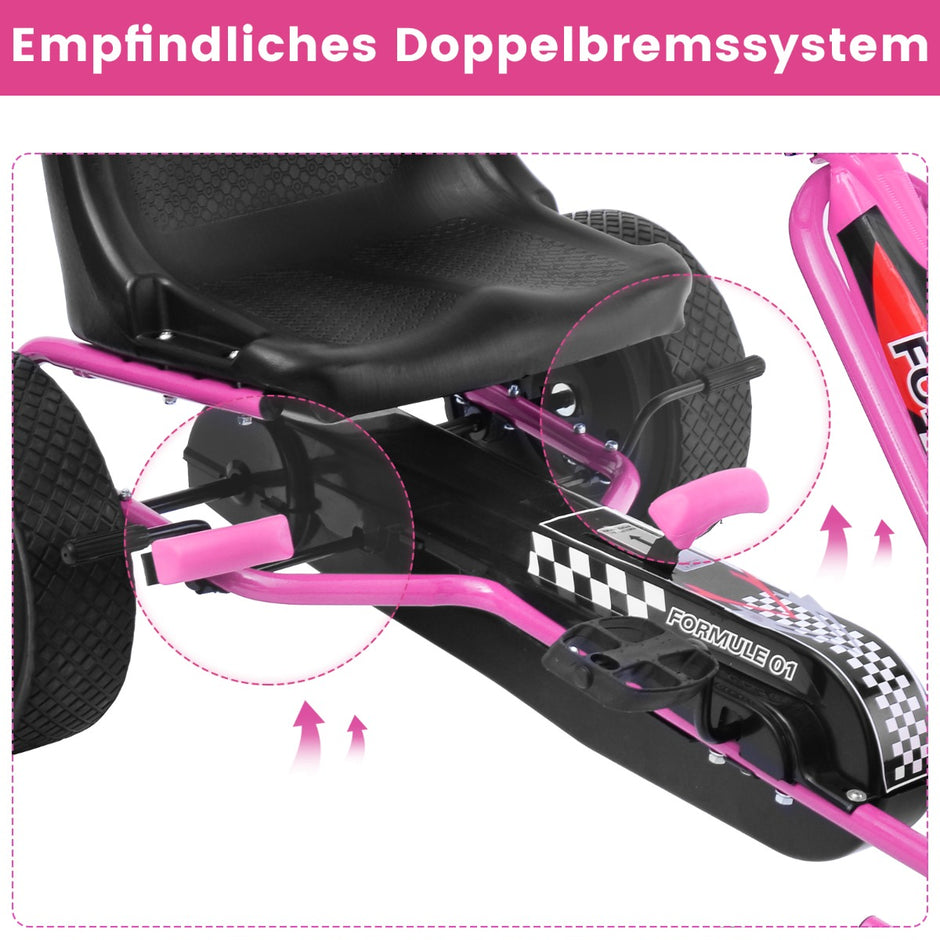 Pedal – Gokart åkbil Barnbil – 98 x 59 x 61 cm – Rosa