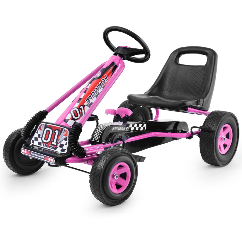 Pedal – Gokart åkbil Barnbil – 98 x 59 x 61 cm – Rosa