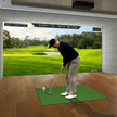 i – golf tee matta med konstgräs, tees, inriktningsstänger och förborrade hål – 3 1 2 2 6 152 x 92 cm 27 mm – Grön