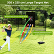 Golfnät – golfövningsnät med måltavla vikbara sidodelar och golvnät – 300 x 214 x 225 cm – Svart