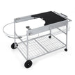 Grillvagn – med hjul, stor arbetsplatta, kryddhylla och papperskorg sidovagn grillbord – 4 – Svart
