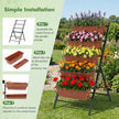 stegs – vertikalt högbed odlingsbed med uttagbara blomlådor – 5 5 – Röd