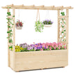 Höjdträdgård – med spaljé och hängande tak, planteringslåda stöd för klättrande växter dräneringshål, – 115 x 40 x 103 cm – Natur