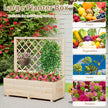 Blomlåda – med spaljé, högbädd och dräneringshål, – 98 x 35 x 101 cm – Natur