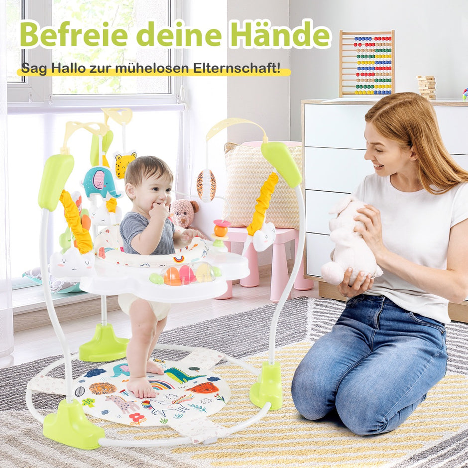 Baby – Sky Jumperoo med justerbar höjd och leksaker speldosa Walker – Gul