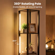 Golvlampa – med justerbar ljusstyrka modern stående sido bord – 43,5 x 26,5 x 169 cm – Svart