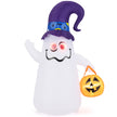 LED uppblåsbar – Halloween spöke med pumpa utomhus skrämmande dekoration – 180 cm – Vit