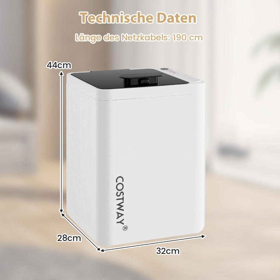 Elektrisk – handdukstork med automatisk avstängning och stegs timer LED display – 6 – Vit