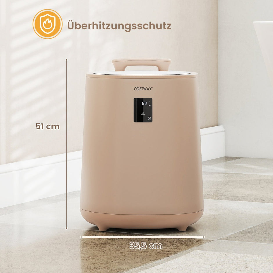 Handdukstork – med LED display och automatisk avstängning Bärbar varm handdukbehållare Braun – 18 L – Brun