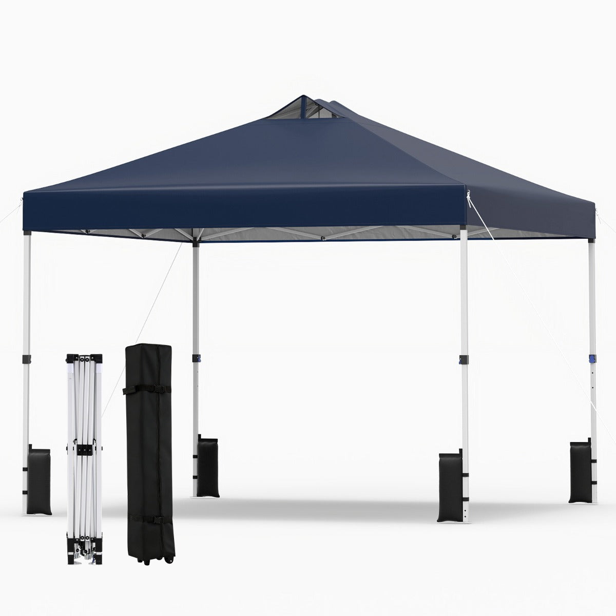 Pop – up paviljong med sandsäckar och markpinnar rep Fällbar – 4 3 x 3 m – Blå