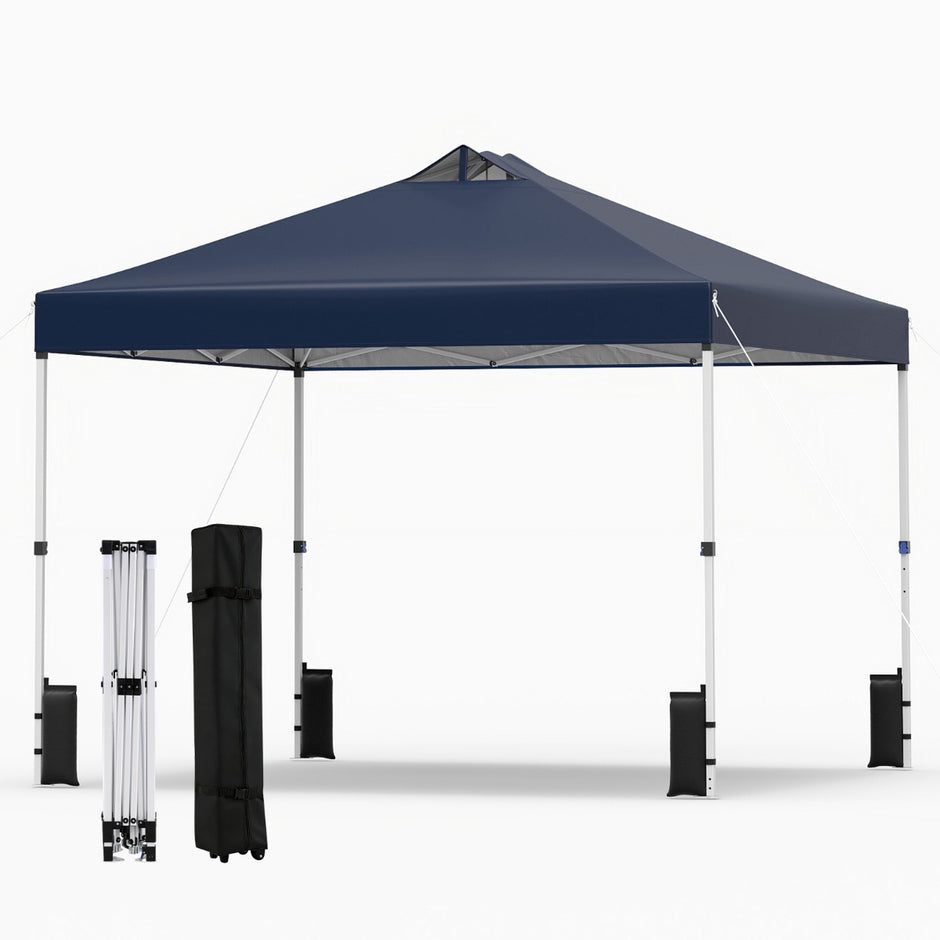 Pop – up paviljong med sandsäckar och markpinnar rep Fällbar – 4 3 x 3 m – Blå