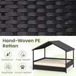 Korg – hundhydda med baldakin, upphöjd rattan soffa för små och medelstora hundar upp till kg, – 60 . – Beige